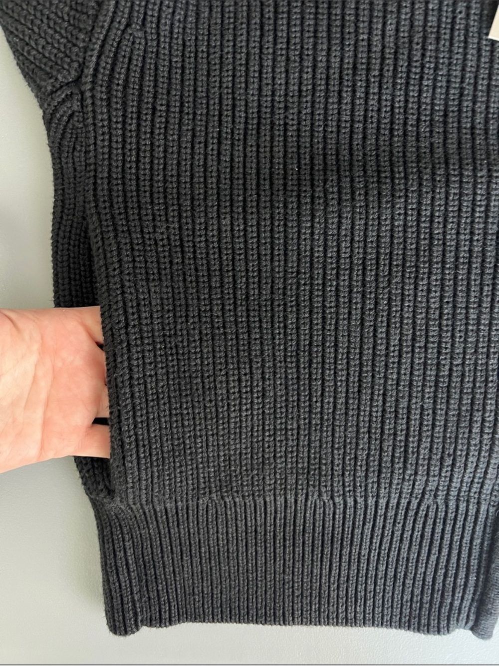 New Everlane THE FULL-ZIP SWEATER IN EVERYDAY COTTON Black Size L - Picture 9 of 13